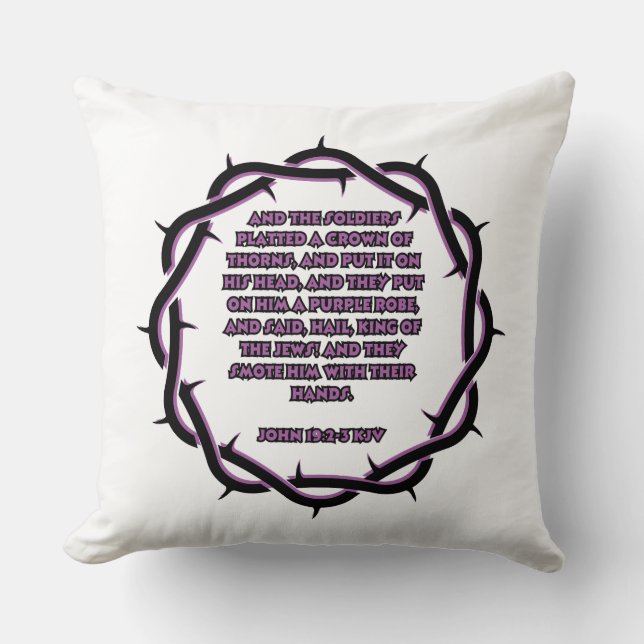 Cojín Decorativo John 19:2-3 KJV Biblia Verse Scripture (Anverso)
