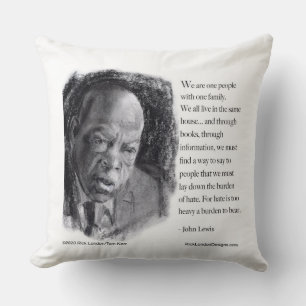 Cojín Decorativo John Lewis y retrato hermoso cita 