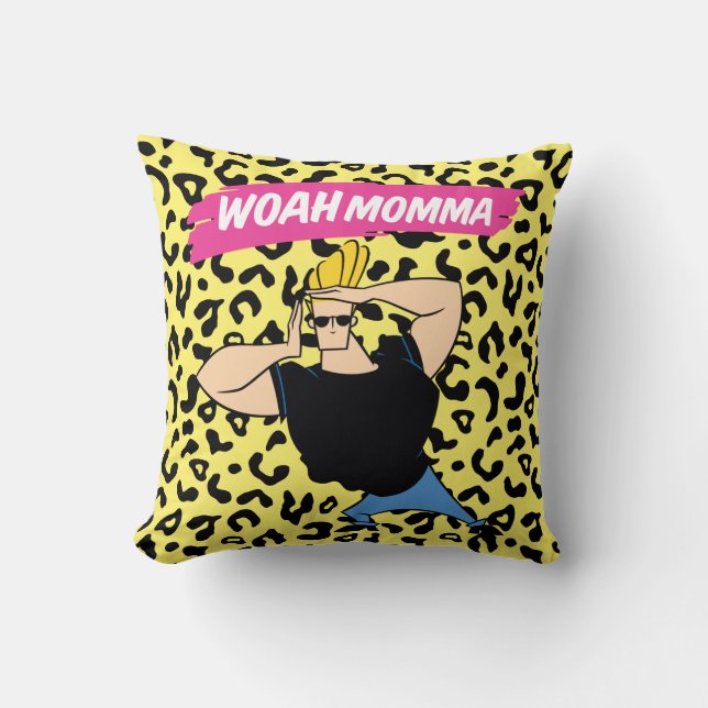 Cojín Decorativo Johnny Bravo - Woah Momma (Anverso)