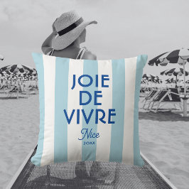 Cojín Decorativo Joie De Vivre Nice Blue Cabana Stripe French