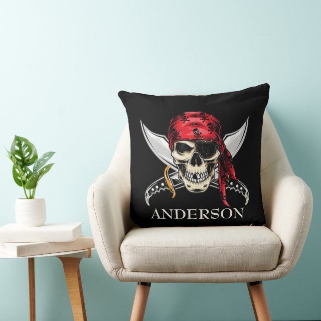 Cojín Decorativo JOLLY ROGER cráneo pirata (Silla)