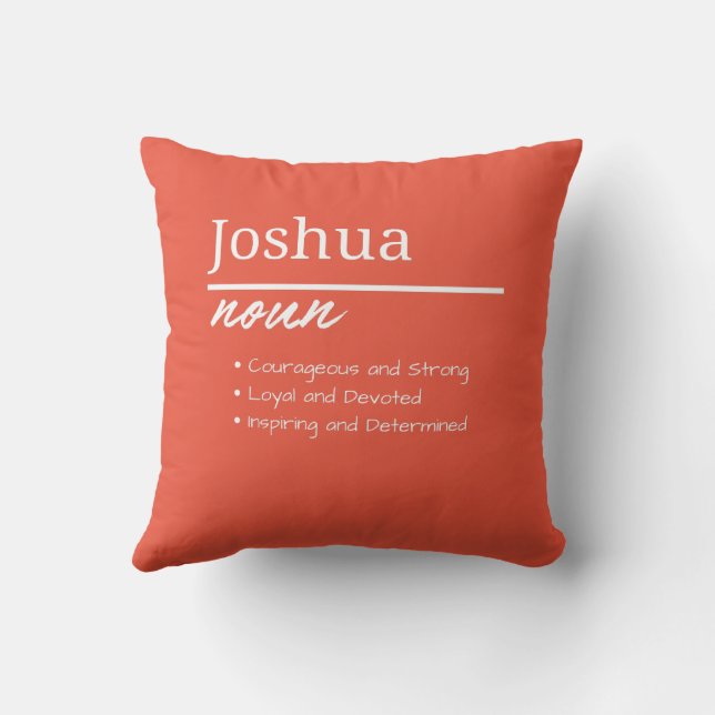 Cojín Decorativo Joshua, definición de nombre personalizado de niño (Reverso)