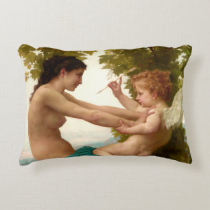 Cojín Decorativo Joven Chica defendiéndose de Eros