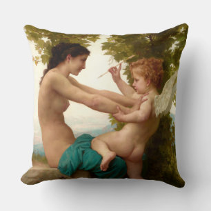 Cojín Decorativo Joven Chica defendiéndose de Eros