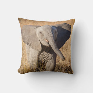 Cojín Decorativo Joven elefante de sabana