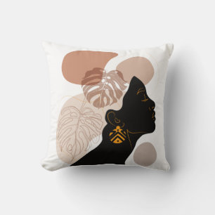 Cojín Decorativo Joven hermosa mujer afroamericana BLM