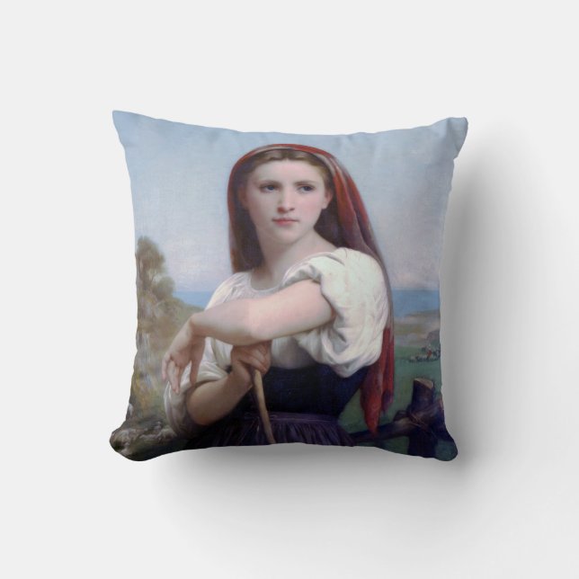 Cojín Decorativo Joven pastora, Bouguereau (Anverso)