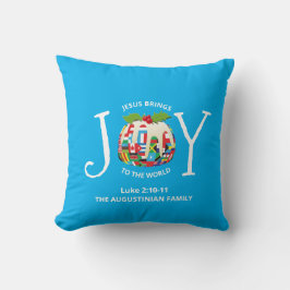 Cojín Decorativo JOY AL MUNDO Navidades Cristianos Azules