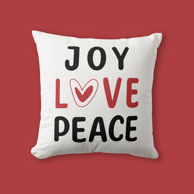 Cojín Decorativo Joy Love Peace Red Heart Inspirational (Subido por el creador)