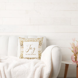 Cojín Decorativo Joy Monograma Moderno Elegante Navidades Dorados