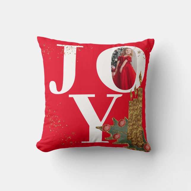 Cojín Decorativo Joy Red Sparky Navidades Candles Foto (Anverso)
