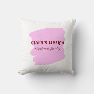 Cojín Decorativo Joyería rosa hecha a mano agregar texto de nombre