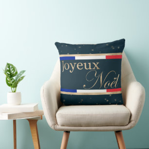 Cojín Decorativo Joyeux Noël Bandera Francesa Navidad