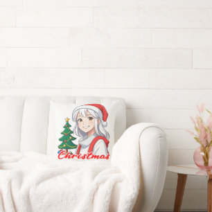 Cojín Decorativo Joyful kawaii chica - Navidades Holiday Anime