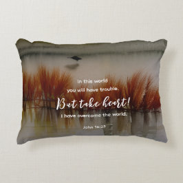 Cojín Decorativo Juan 16:33 He superado la biblia contra el cristia