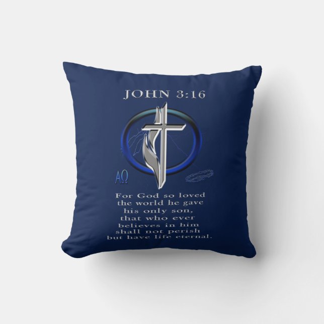 Cojín Decorativo Juan 3:16 (Anverso)