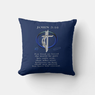 Cojín Decorativo Juan 3:16 cristiano 