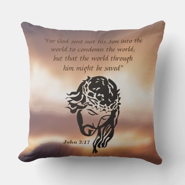 Cojín Decorativo Juan 3:17 (Anverso)