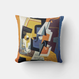 Cojín Decorativo Juan Gris - Violín y vaso - Arte abstracto