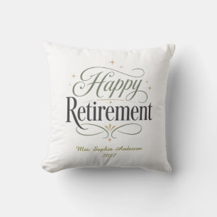 Cojín Decorativo Jubilación Feliz Nombre Personalizado
