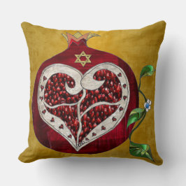 Cojín Decorativo Judaica Pomegranate Heart Hanukkah Rosh Hashanah
