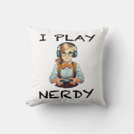 Cojín Decorativo Juego al chica de los jugadores nerds
