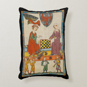Cojín Decorativo Juego de Ajedrez Códice Manesse siglo XIV