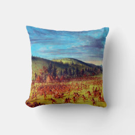 Cojín Decorativo Juego de pelotas de George Catlin de Choctaw Ball
