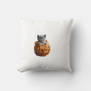 Cojín Decorativo Juego de un pequeño gatito British Shorthair con u