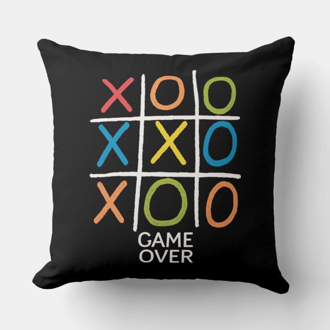 Cojín Decorativo Juego sobre Tic-Tac-Toe (Anverso)