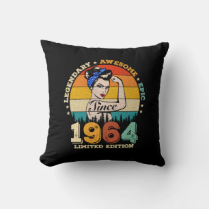 Cojín Decorativo Jueves de 61 años 1964 Vintage 61 Años Mujeres