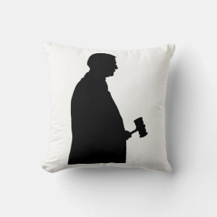 Cojín Decorativo Juez con Gavel Silhouette