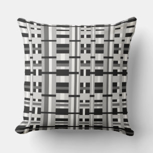 Cojín Decorativo Jugado en blanco negro y gris