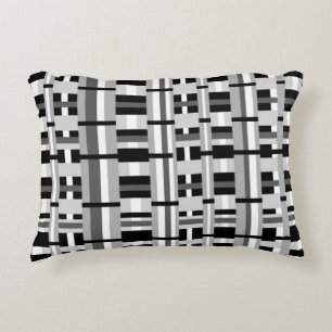 Cojín Decorativo Jugado en blanco negro y gris