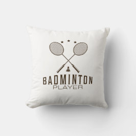 Cojín Decorativo Jugador Badminton con raquetas Minimalistas