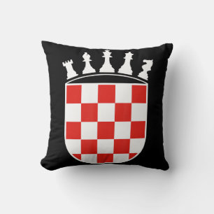 Cojín Decorativo Jugador de ajedrez de colores de bandera croata ob