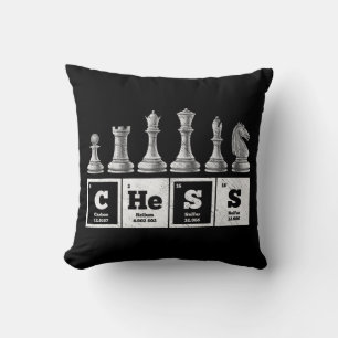 Cojín Decorativo jugador de ajedrez divertido geek sistema periódic