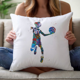 Cojín Decorativo Jugador de Baloncesto Adolescente