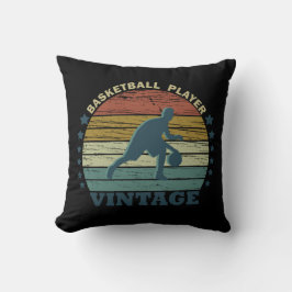 Cojín Decorativo Jugador de Baloncesto Atardecer Vintage