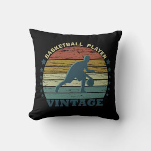Cojín Decorativo Jugador de Baloncesto Atardecer Vintage