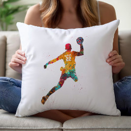 Cojín Decorativo Jugador de Balonmano Colorido