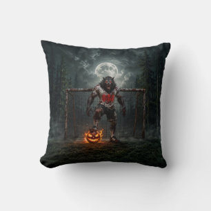 Cojín Decorativo Jugador de Fútbol Hombre Lobo Arte de Terror de Ha