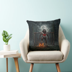 Cojín Decorativo Jugador de Fútbol Hombre Lobo Arte de Terror de Ha