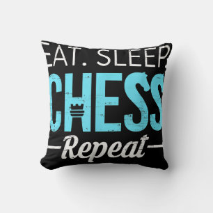 Cojín Decorativo Jugador de repetición de ajedrez Sleep Jugador de