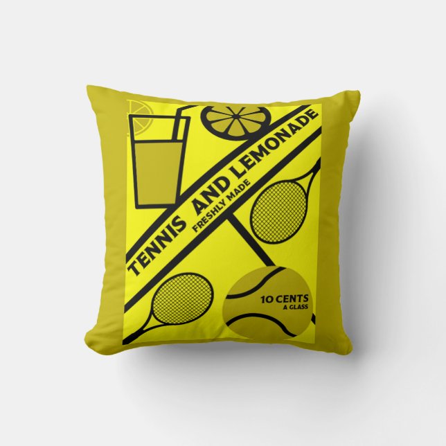 Cojín Decorativo Jugador de tenis de césped arte gráfico (Anverso)