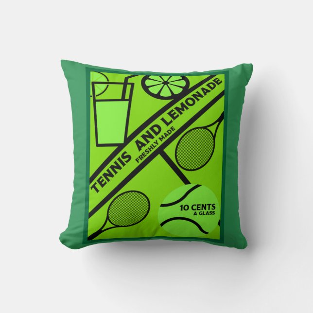 Cojín Decorativo Jugador de tenis de césped arte gráfico (Anverso)