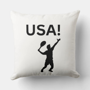 Cojín Decorativo jugador de tenis de EE. UU. usando un punto como p