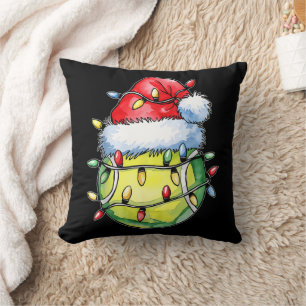 Cojín Decorativo Jugador de Tenis de Navidad Sombrero de Santa