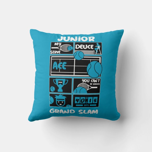 Cojín Decorativo Jugador Junior de Tenis (Reverso)