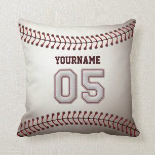 Cojín Decorativo Jugador número 05 - puntadas frescas del béisbol
